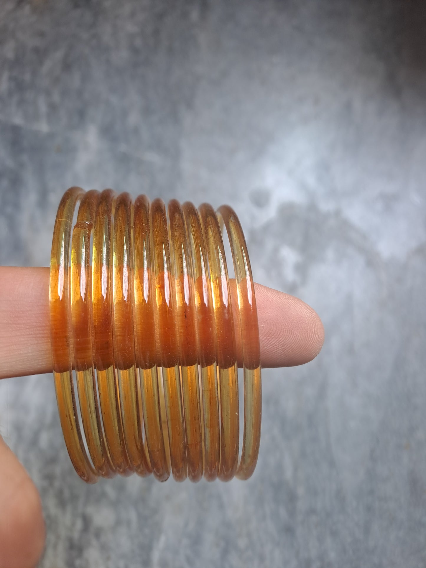 Dhai Size Premium Indian Kaanch Jelly Bangles (1 Dozen)