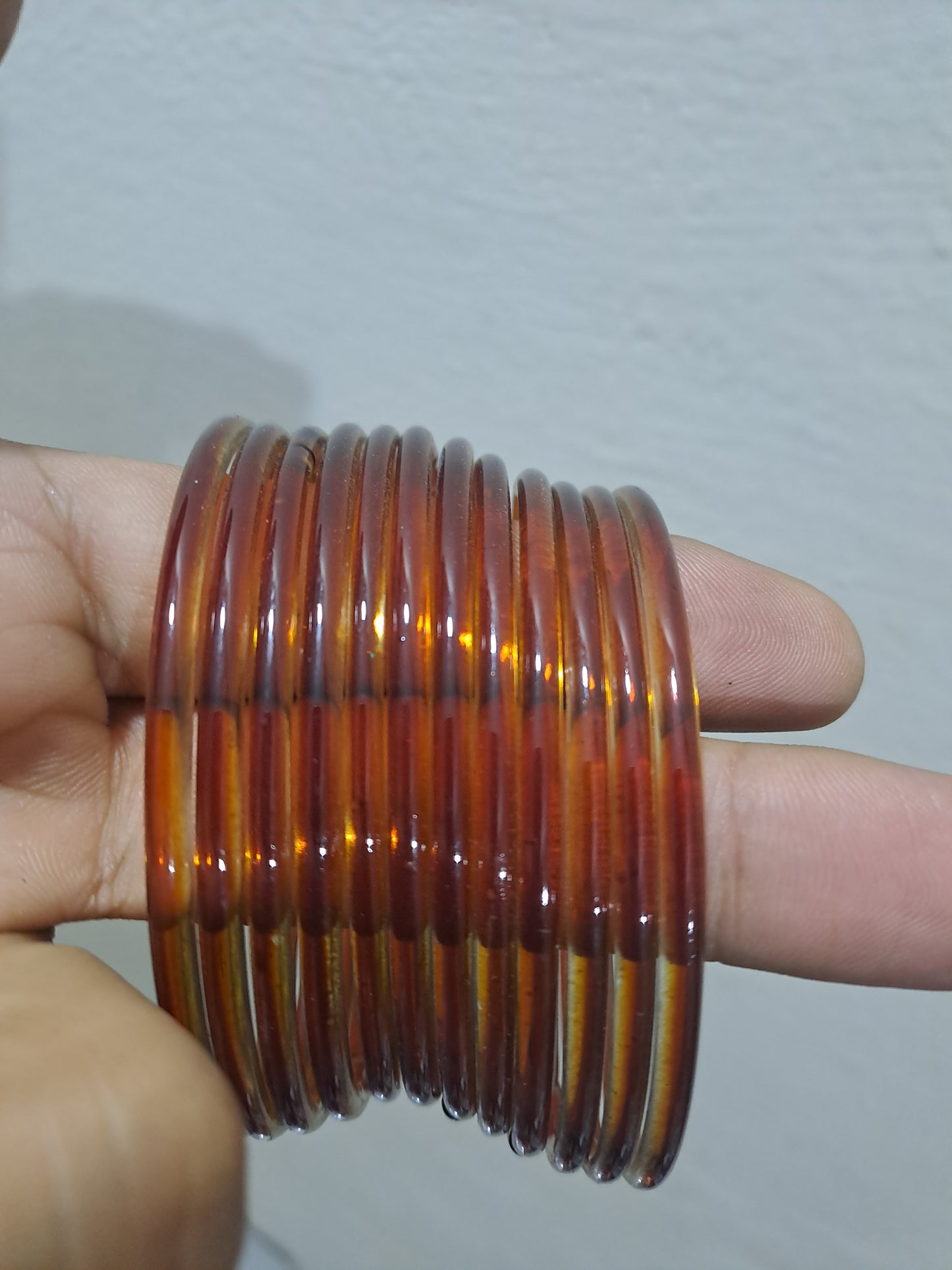 Dhai Size Premium Indian Kaanch Jelly Bangles (1 Dozen)