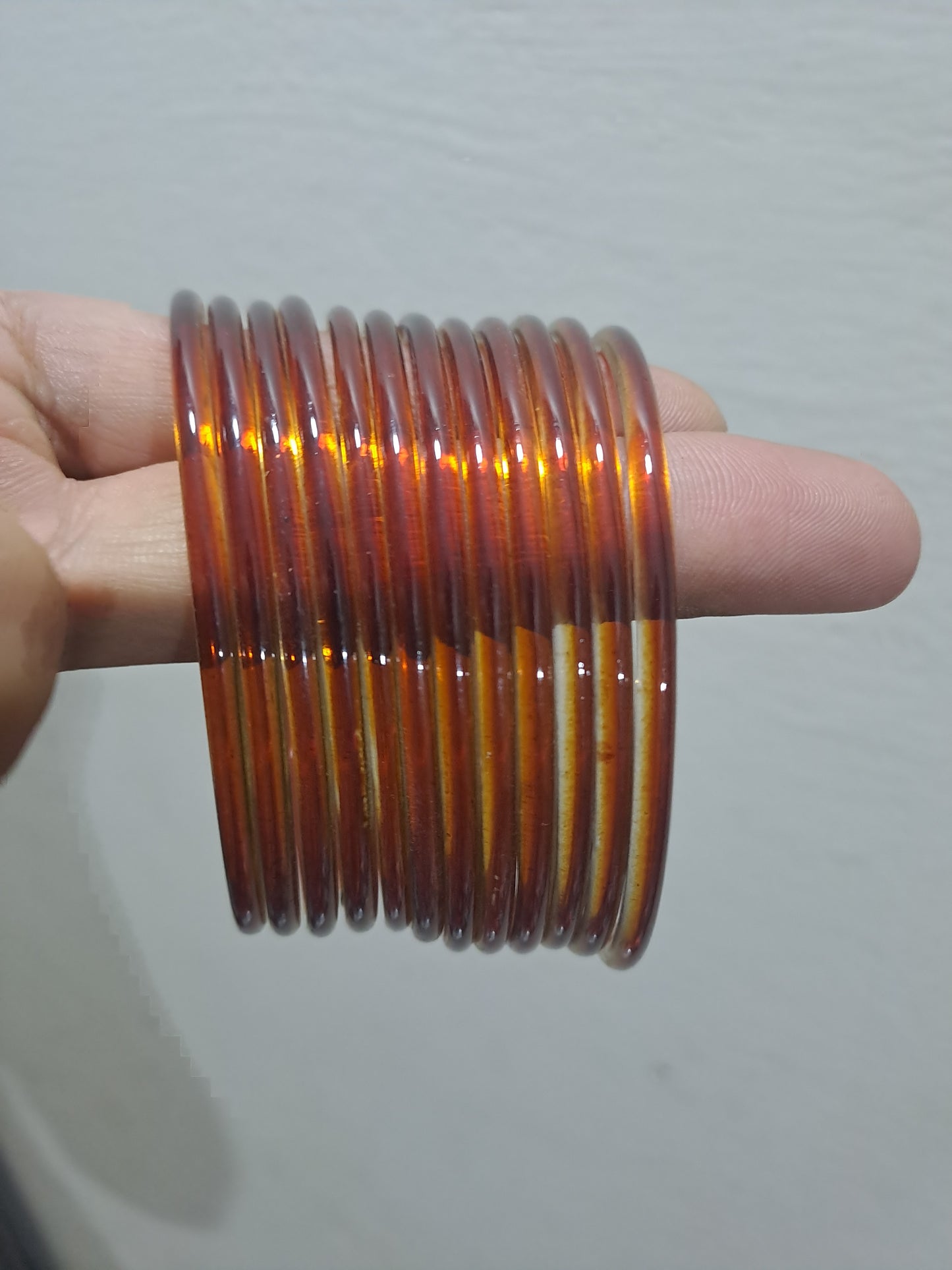 Dhai Size Premium Indian Kaanch Jelly Bangles (1 Dozen)