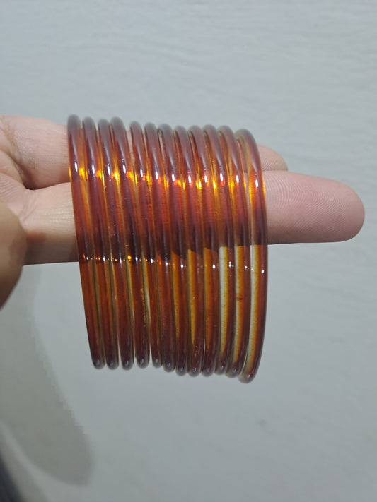 Dhai Size Premium Indian Kaanch Jelly Bangles (1 Dozen)