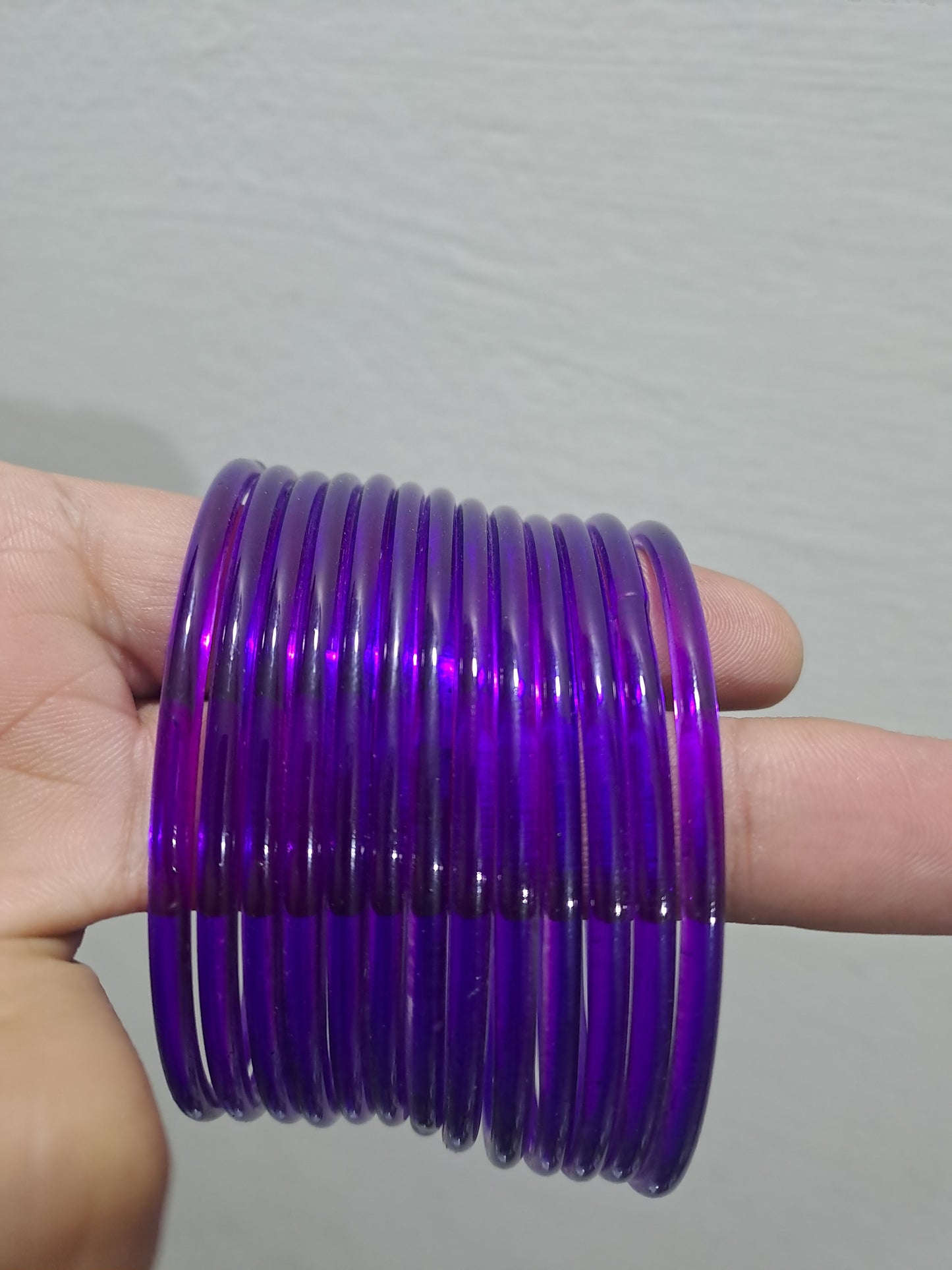 Dhai Size Premium Indian Kaanch Jelly Bangles (1 Dozen)