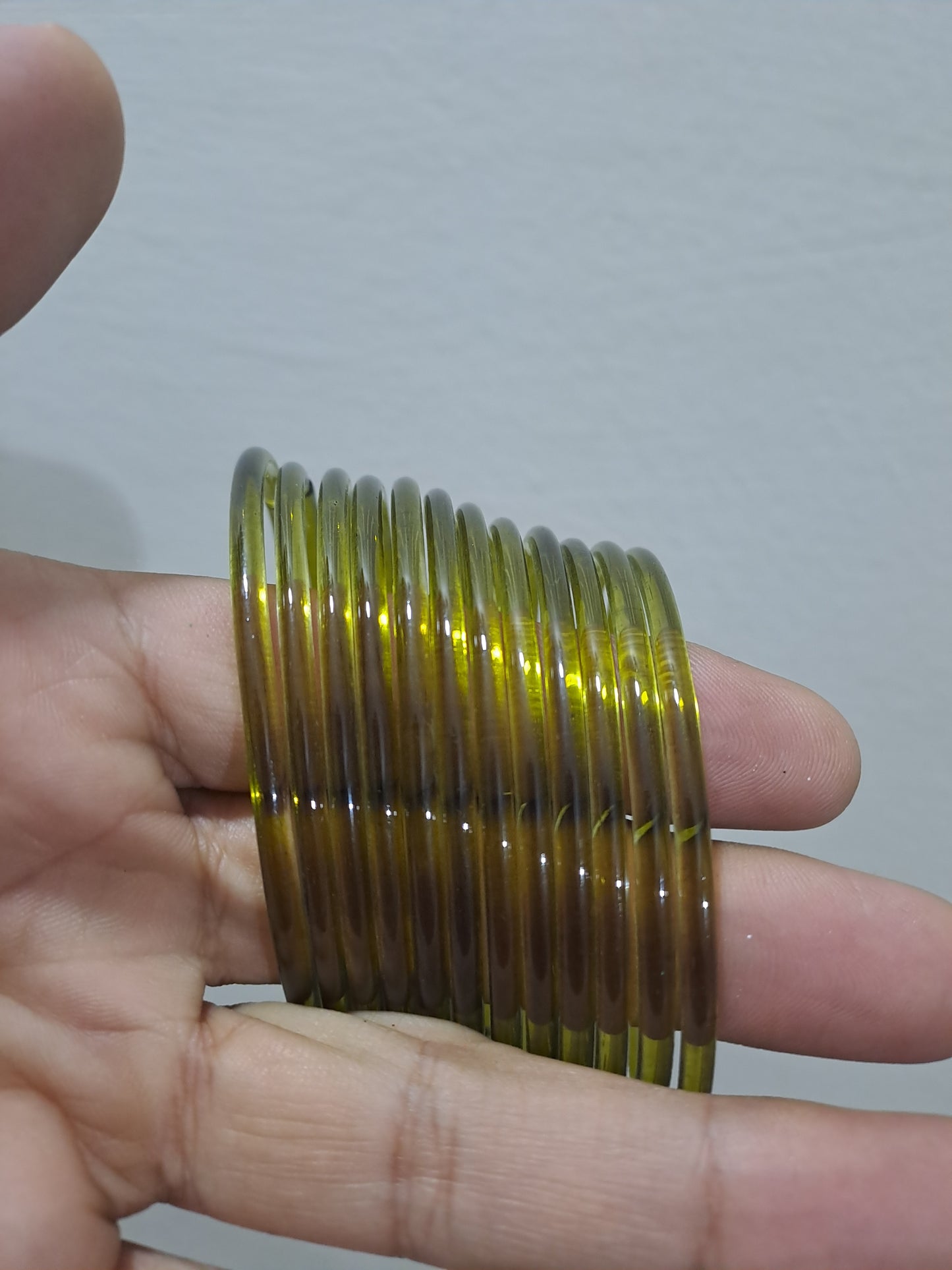 Dhai Size Premium Indian Kaanch Jelly Bangles (1 Dozen)