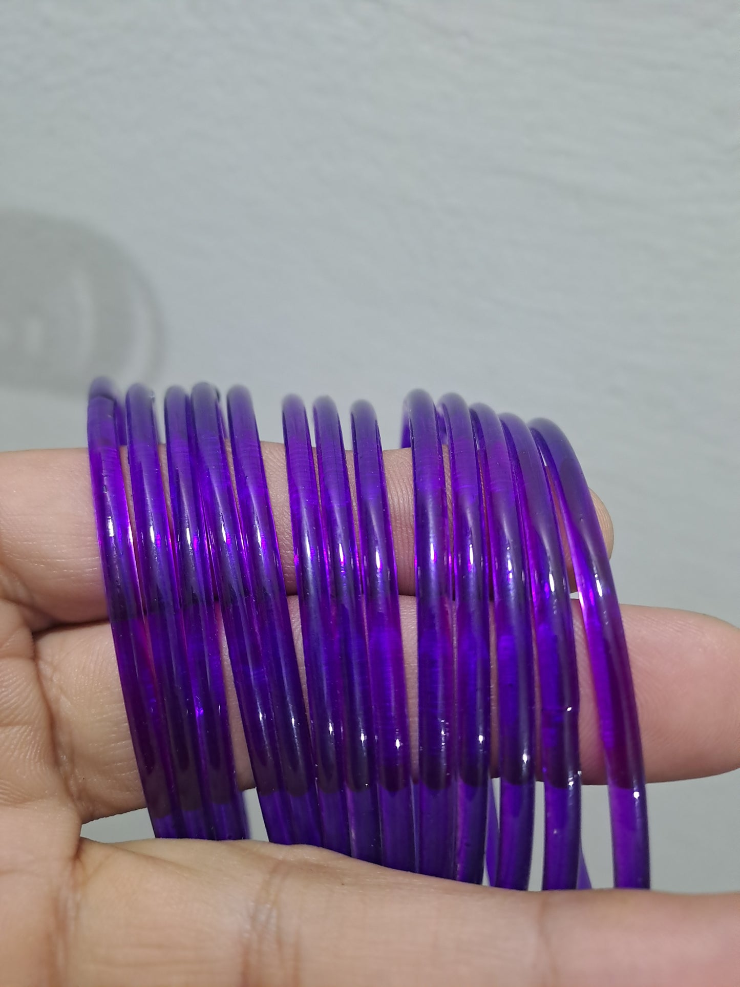 Dhai Size Premium Indian Kaanch Jelly Bangles (1 Dozen)