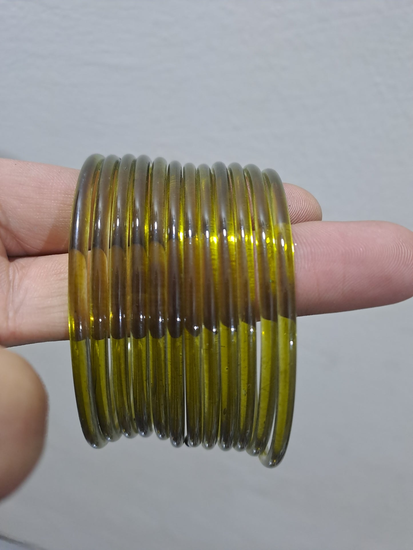 Dhai Size Premium Indian Kaanch Jelly Bangles (1 Dozen)