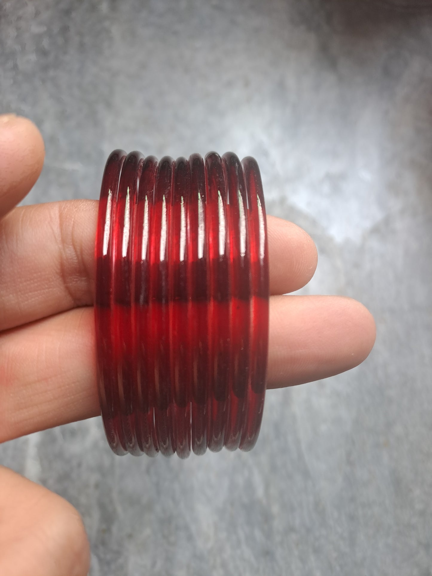 Dhai Size Premium Indian Kaanch Jelly Bangles (1 Dozen)