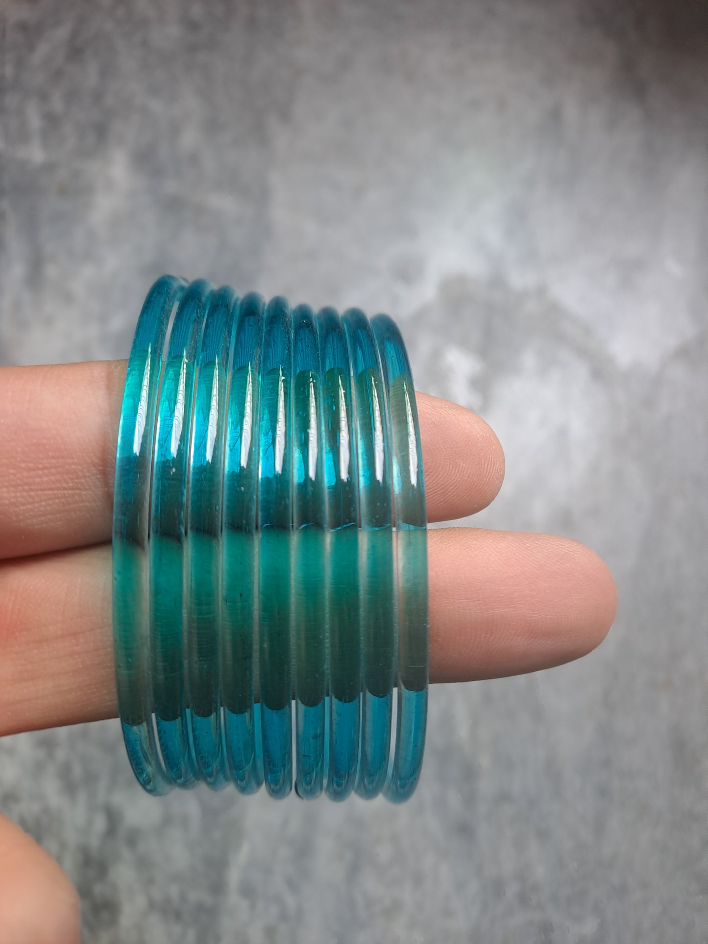 Dhai Size Premium Indian Kaanch Jelly Bangles (1 Dozen)