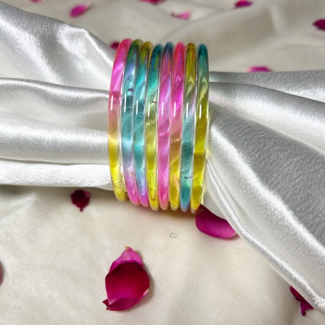 18 Viral Indian kaanch Jelly Bangles - 1.5 Dozen