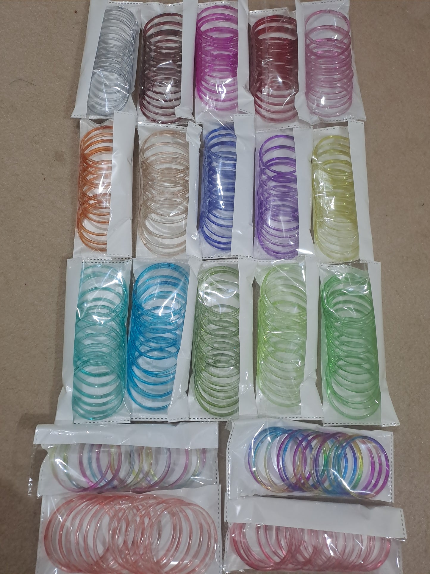 Complete Box Indian kaanch Jelly Bangles - 12 Colours & 12 Dozen ( 144 Bangles )
