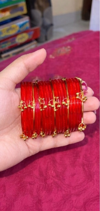12 Viral Indian kaanch Jelly Bangles with 4 Kashmiri Ghungro