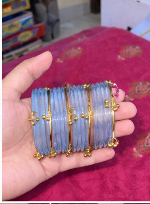 12 Viral Indian kaanch Jelly Bangles with 4 Kashmiri Ghungro