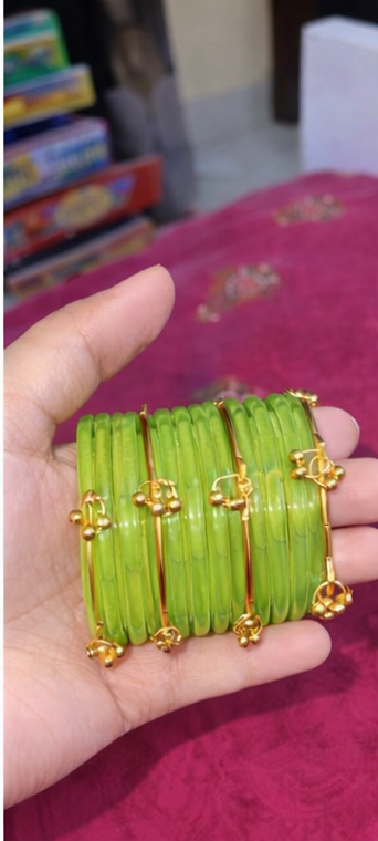 12 Viral Indian kaanch Jelly Bangles with 4 Kashmiri Ghungro