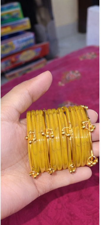 12 Viral Indian kaanch Jelly Bangles with 4 Kashmiri Ghungro