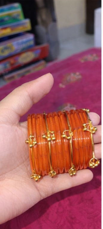12 Viral Indian kaanch Jelly Bangles with 4 Kashmiri Ghungro