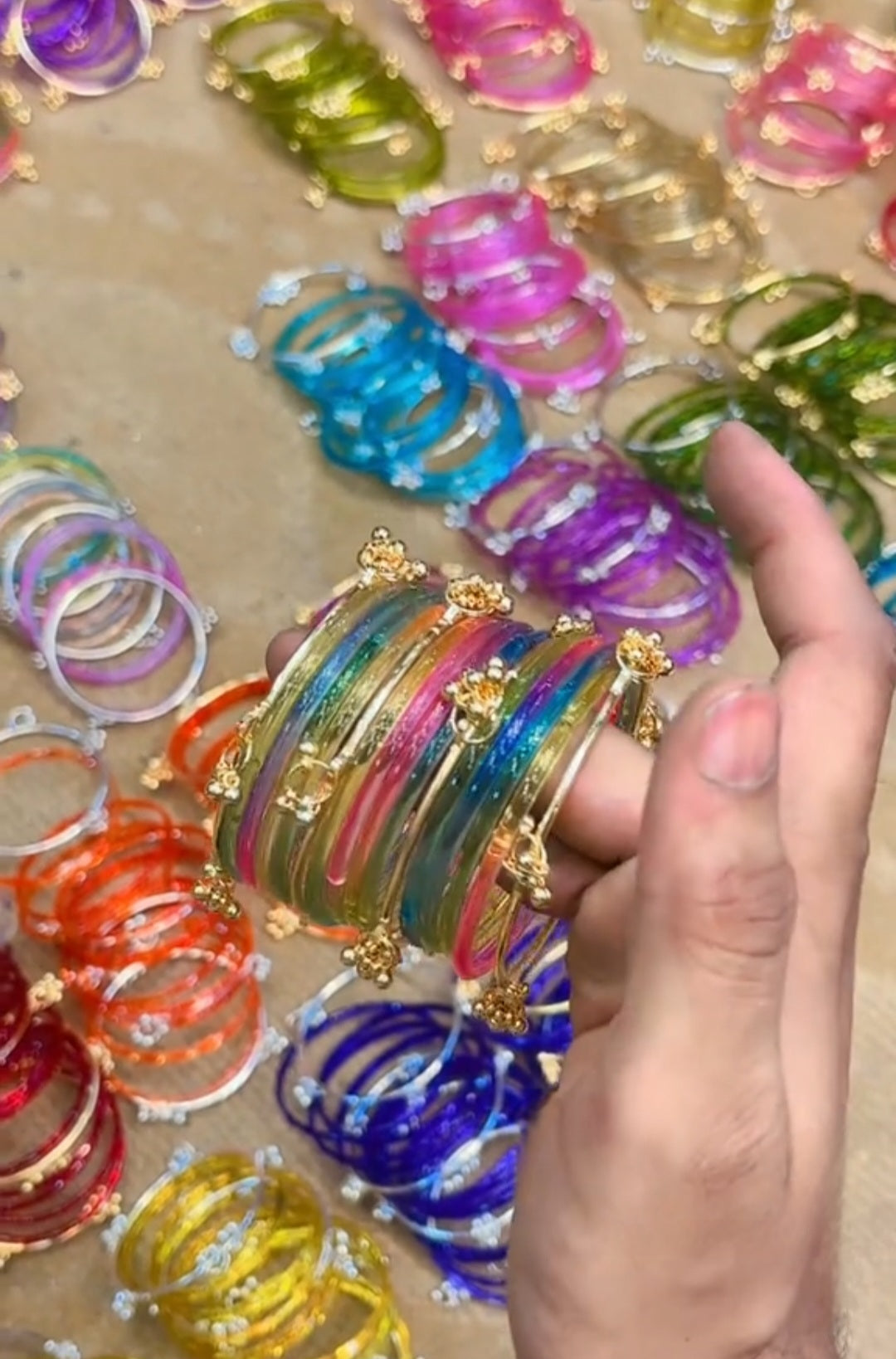 12 Viral Indian kaanch Jelly Bangles with 4 Kashmiri Ghungro