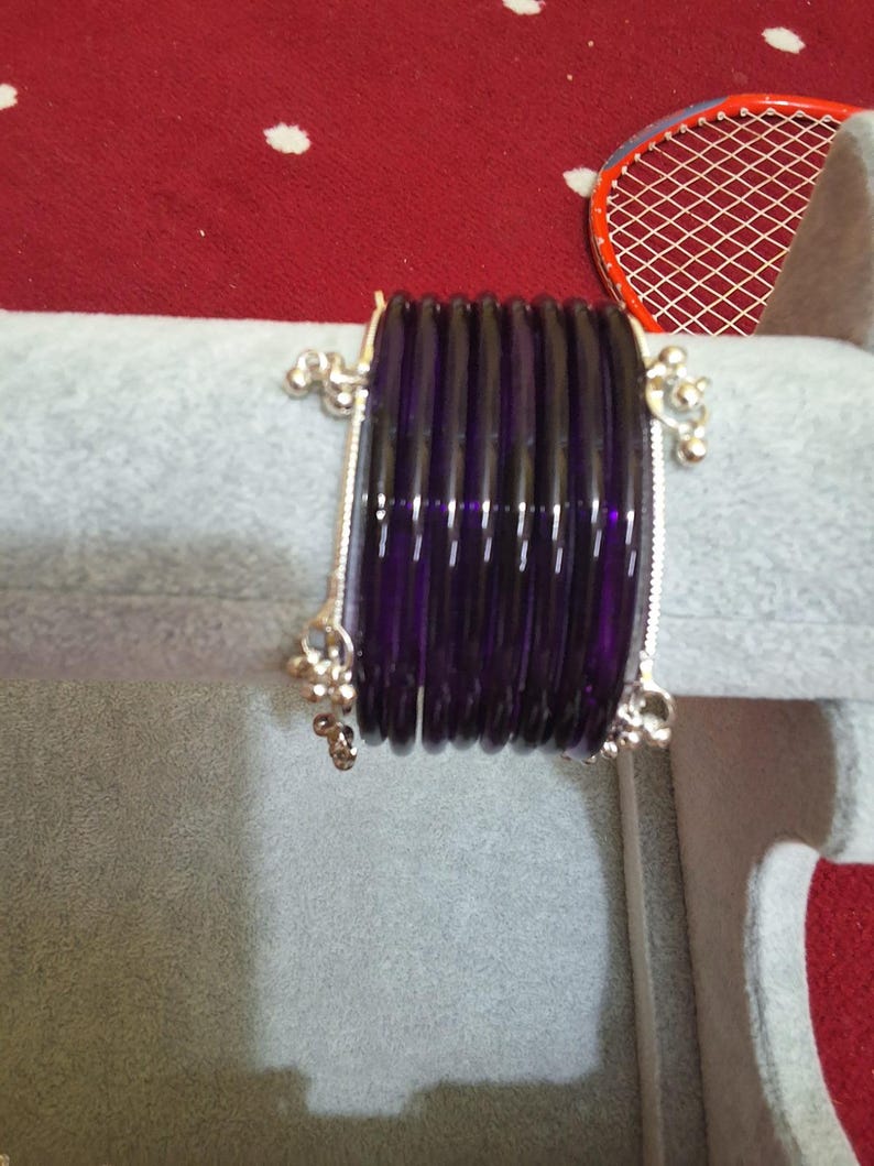 8 Premium Indian Kaanch Jelly Bangles with 2 Kashmiri Ghungru