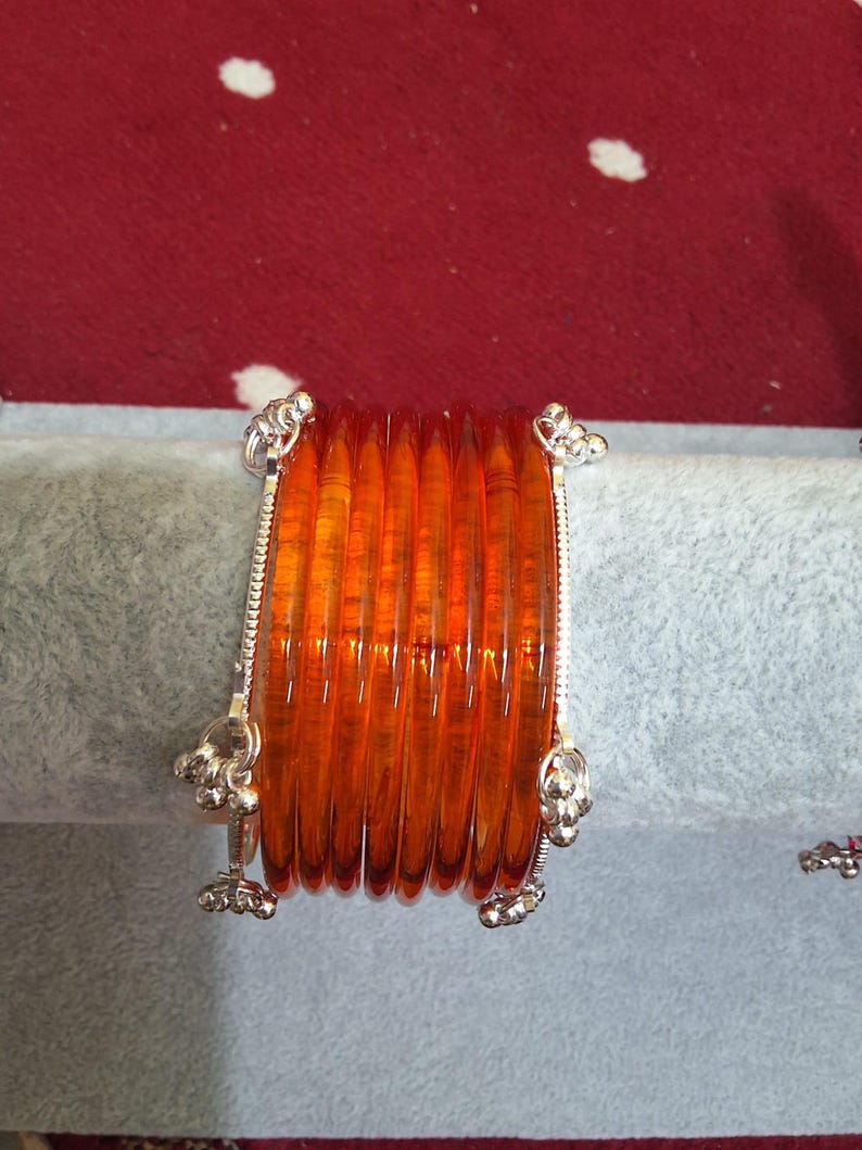 8 Premium Indian Kaanch Jelly Bangles with 2 Kashmiri Ghungru