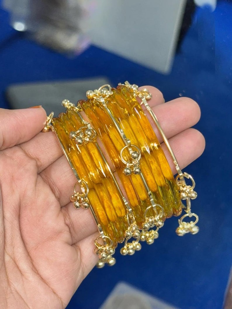 8 Original Viral Indian kaanch Jelly Bangles With 5 Kashmiri Ghungru