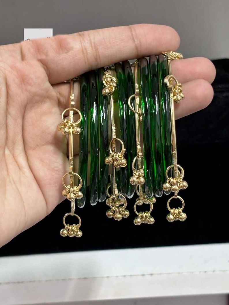 8 Original Viral Indian kaanch Jelly Bangles With 5 Kashmiri Ghungru