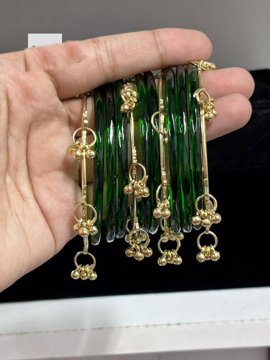 8 Original Viral Indian kaanch Jelly Bangles With 5 Kashmiri Ghungru