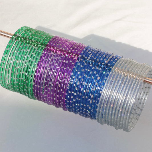 24 Colourful High Quality Glass Bangle Set