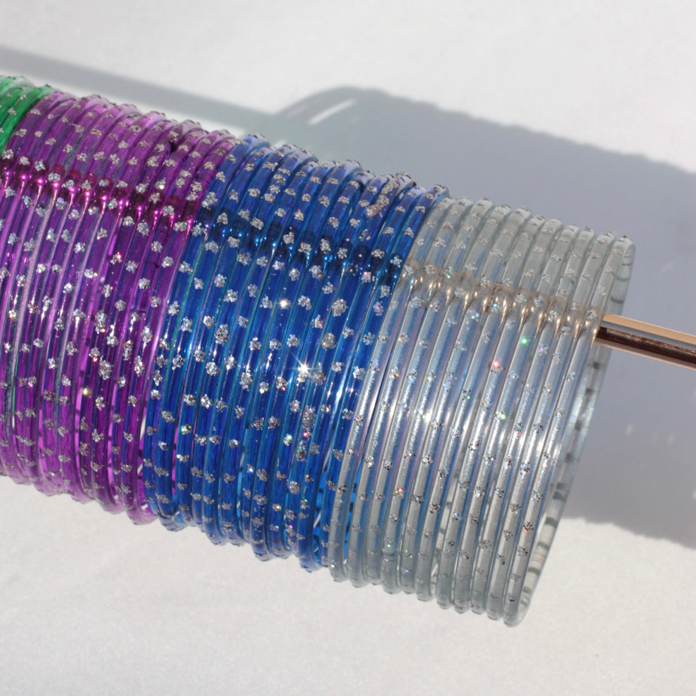 24 Colourful High Quality Glass Bangle Set