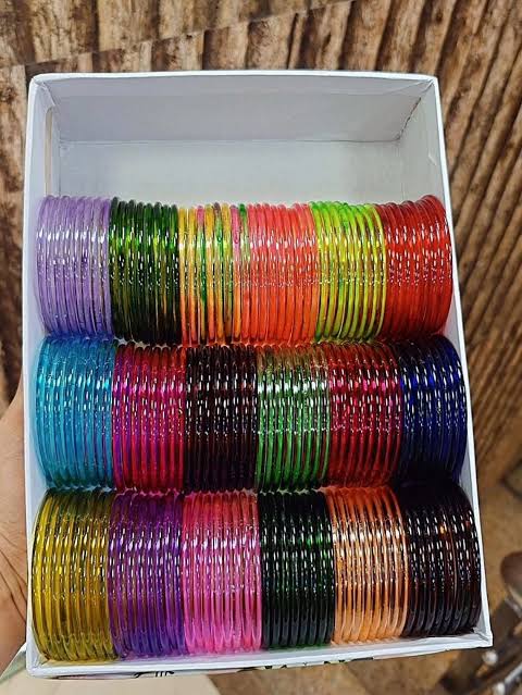 Complete Box Indian kaanch Jelly Bangles - 12 Colours & 12 Dozen ( 144 Bangles )