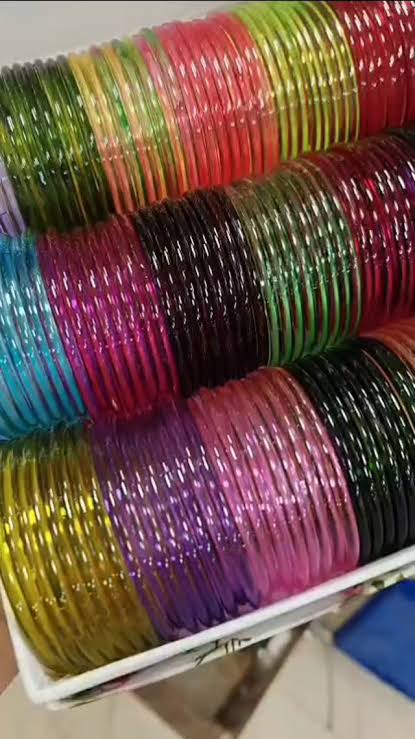 Complete Box Indian kaanch Jelly Bangles - 12 Colours & 12 Dozen ( 144 Bangles )