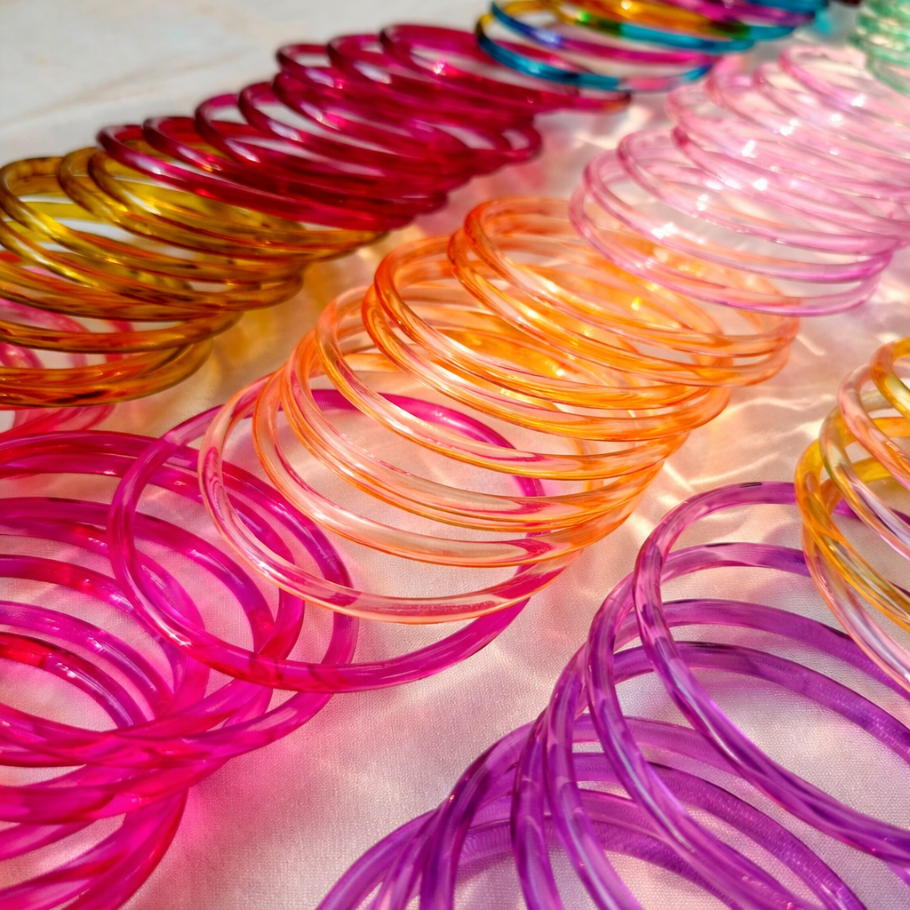 18 Viral Indian kaanch Jelly Bangles - 1.5 Dozen