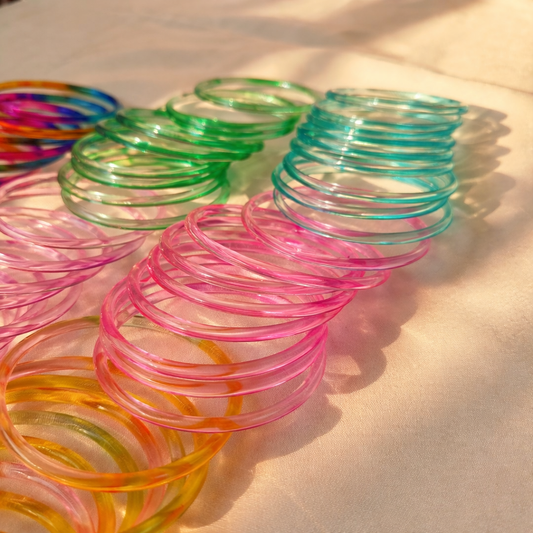 18 Viral Indian kaanch Jelly Bangles - 1.5 Dozen