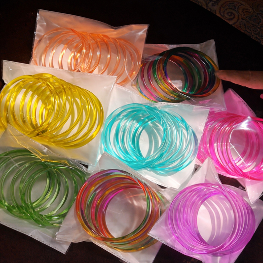 18 Viral Indian kaanch Jelly Bangles - 1.5 Dozen